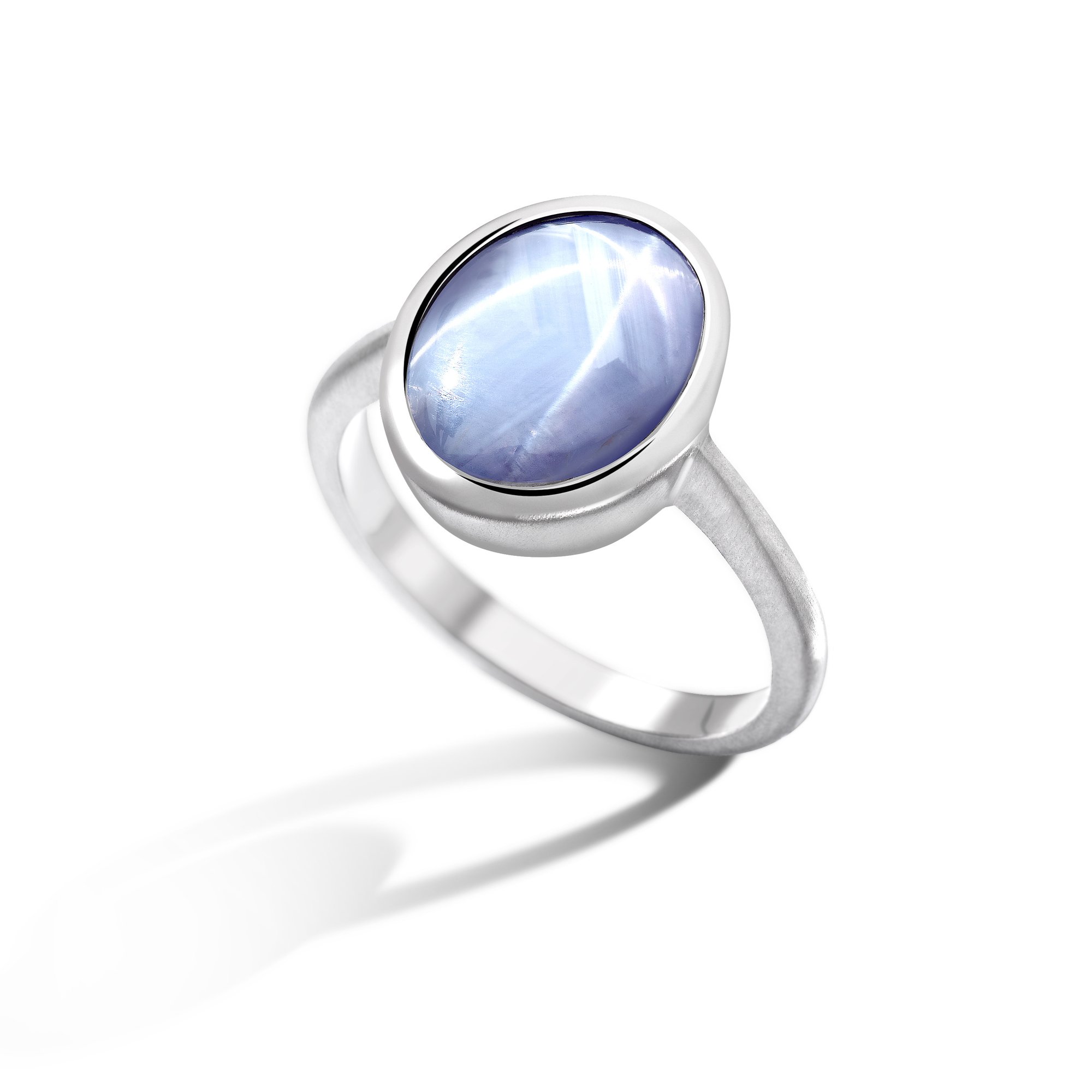 Wyatt Jewellery Oval Star Sapphire ring in 18ct White Gold