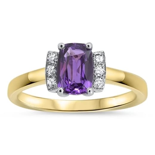 Wyatt-jewellery-bespoke-purple-sapphire-diamond-platinum-yellow-gold-engagement-ring