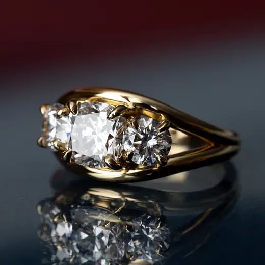 Wyatt_Jewellery_Diamond-cushion-cut-trilogy ring-yellow-gold
