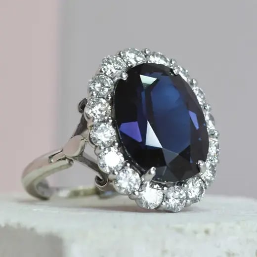 Wyatt_Jewellery_Sapphire-Diamond-Princess-Diana-Style-Princess-Catherine-Cluster Ring-engagement-ring