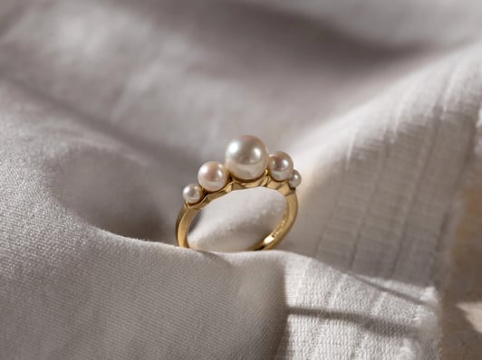 A Fan of Pearls, great as an addition to a ring stack